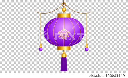 Chinese New Year lanterns and red decorations on white background 130083149