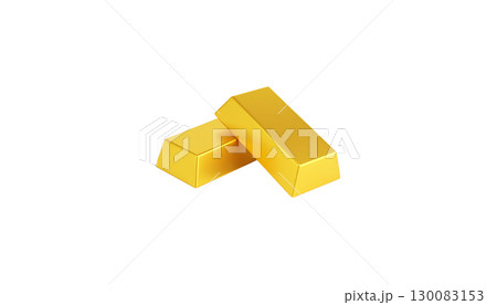 Gold bars isolated on white background. 130083153