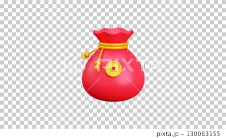 Red money bag on white background Red money bag on white background 130083155