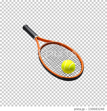 Tennis racket with ball isolated on white background Tennis racket with ball isolated on white background 130083240