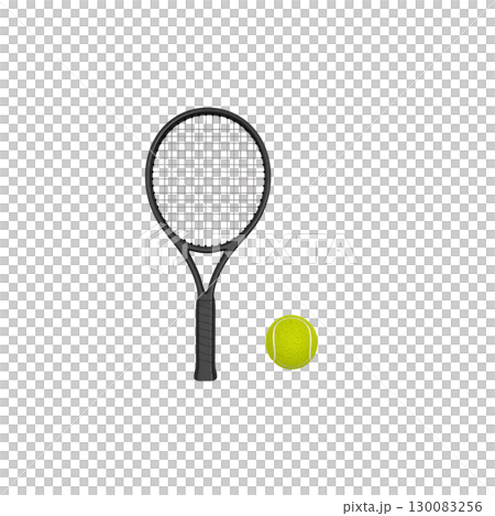 Tennis racket with ball isolated on white background Tennis racket with ball isolated on white background 130083256