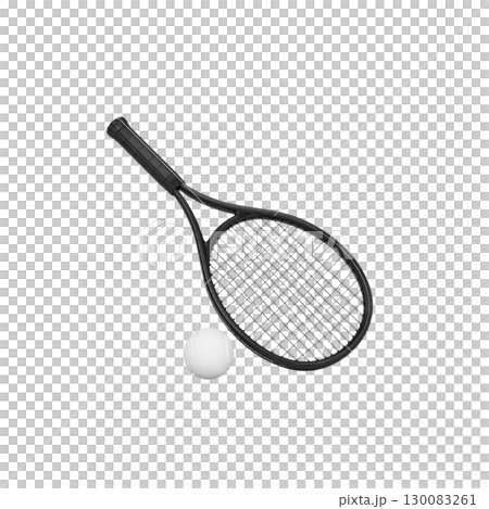 Tennis racket with ball isolated on white background Tennis racket with ball isolated on white background 130083261