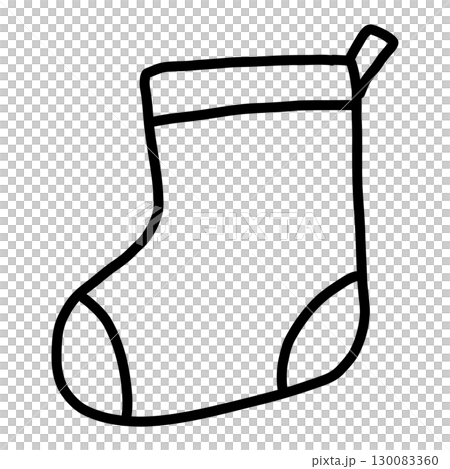 手描き線画の可愛い靴下のイラスト 130083360