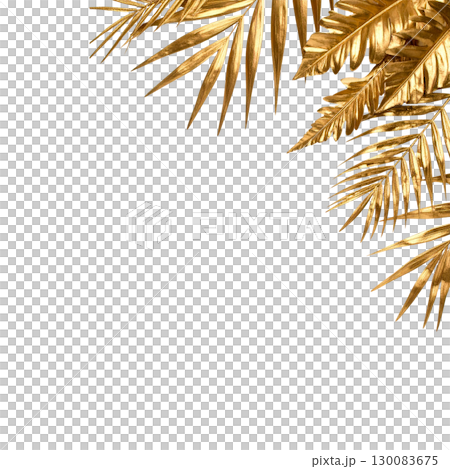 Collection of golden leaves and flower branches isolated on white background. Collection of golden leaves and flower branches isolated on white background. 130083675
