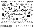可愛いハロウィン線画イラストセット 130083721