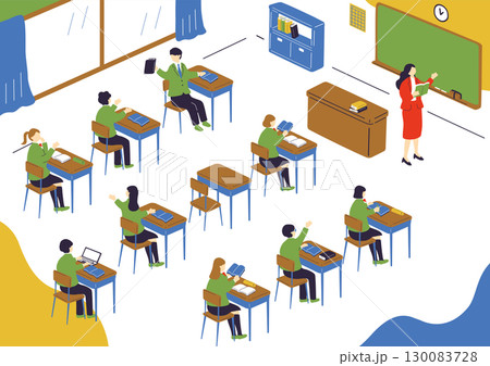 教室で勉強する学生 130083728