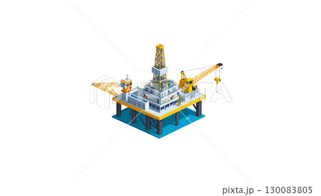 Isometric illustration set of factory and power plant buildings with isolated city elements on white background. 130083805