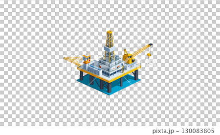Isometric illustration set of factory and power plant buildings with isolated city elements on white background. 130083805