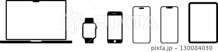 Mac　デバイスのアイコンセットーMacBook　iPad　iPhone　Apple Watch 130084030