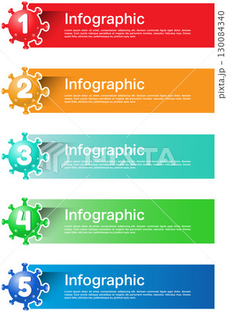 Set of virus infographic points and coronavirus icons. Infographics vector. Set of virus infographic points and coronavirus icons. Infographics vector. 130084340