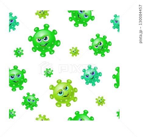 Seamless pattern with funny bacteria monsters. Cartoon seamless pattern with viruses, bacteria and protozoa. Design elements for medical posters, brochures, articles, infographics, websites. Seamless pattern with funny bacteria monsters. Cartoon seamless pattern with viruses, bacteria and protozoa. Design elements for medical posters, brochures, articles, infographics, websites. 130084457