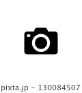 black Photo camera vector icon illustration isolated on white background. 130084507