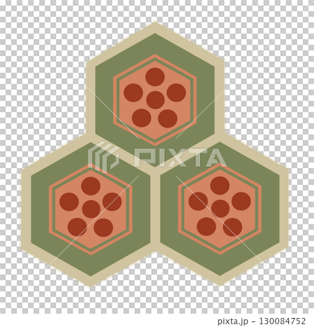 文様　三つ盛亀甲 130084752