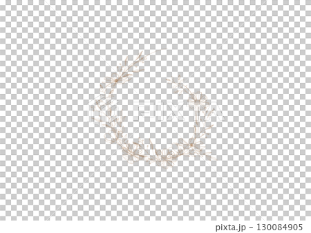 春をイメージしたナチュラルな線画のフラワーリース 130084905