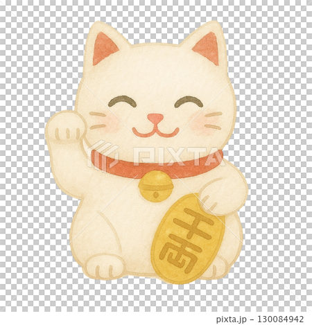 【お正月】招き猫のイラスト 130084942