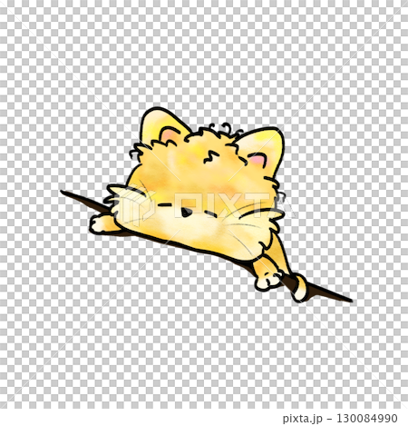 Little cute cat lying sleep on the table cartoon color illustration Little cute cat lying sleep on the table cartoon color illustration 130084990