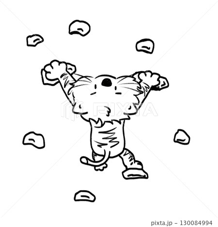 Cat engaging in rock climbing cartoon outline illustration Cat engaging in rock climbing cartoon outline illustration 130084994