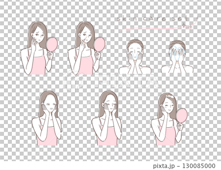 婦女做皮膚護理的插圖集 130085000