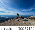 上ホロカメットク山山頂からの絶景を眺める登山者（北海道大雪山系・十勝岳連峰・富良野・美瑛・旭川エリア 130085424