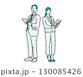 書類またはPCを持つスーツのビジネスパーソンー男女ー全身ーコンサルタント、アドバイザーのイラスト素材 130085426