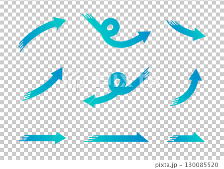 A variation set of blue gradient speedy arrow vector material A variation set of blue gradient speedy arrow vector material 130085520