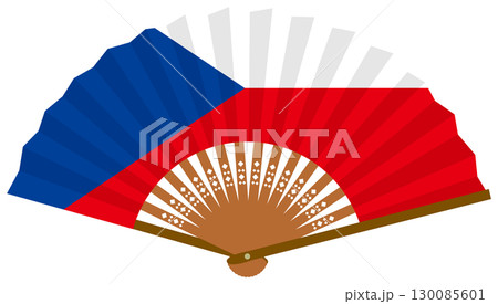 チェコの国旗柄の扇子 130085601