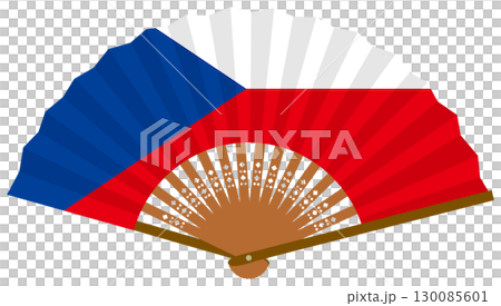 チェコの国旗柄の扇子 130085601