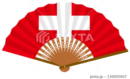 スイスの国旗柄の扇子 130085607