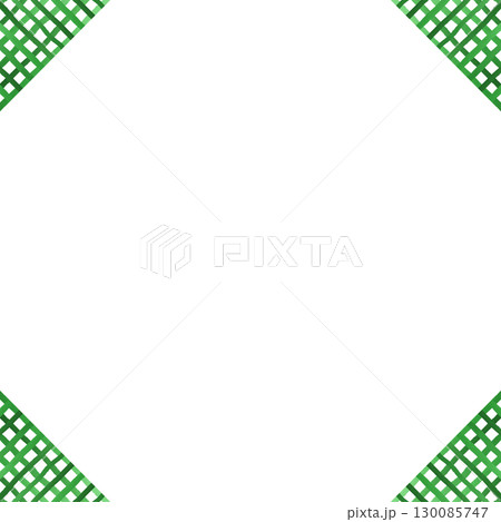 水彩のチェック柄の背景フレームイラスト(緑・正方形) 水彩のチェック柄の背景フレームイラスト(緑・正方形) 130085747
