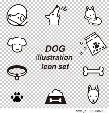 狗簡單向量圖圖示集 狗簡單向量圖圖示集 130086050