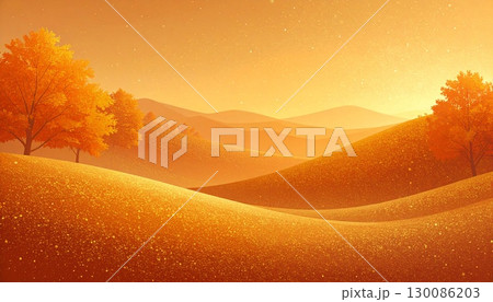 温かみのあるオレンジとゴールドの抽象的な壁紙 130086203