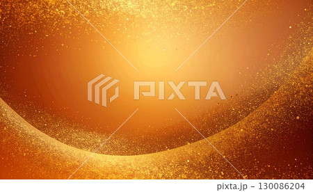 黄金色に輝くパーティクル：抽象的な背景 130086204