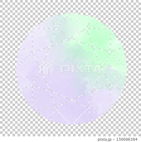 Purple and yellow-green zircon cut watercolor material 130086384