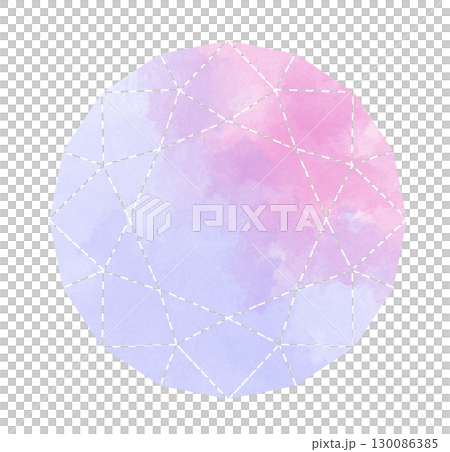 紫色和粉紅色鋯石切割水彩材料 130086385