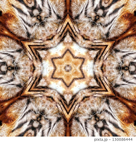 Animal skin concept design with African texture that grow awareness to save animal for nature. Artificial mixed animals fur background to use as rug, tiles, wall hanging to avoid killing any predators 130086444
