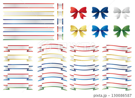 さまざまなリボンのイラストセット さまざまなリボンのイラストセット 130086587