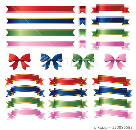 さまざまなリボンのイラストセット 130086588