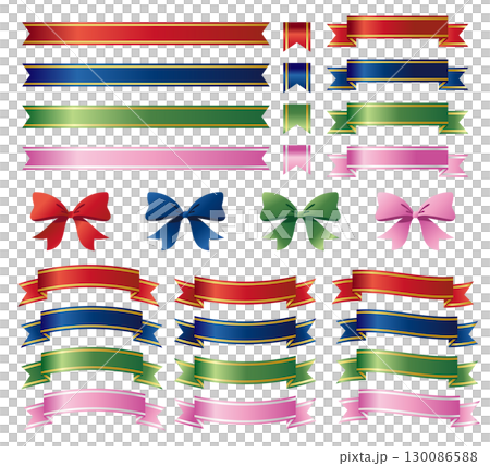 各種絲帶插圖集 130086588