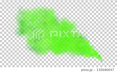 Green smoke cloud isolated on transparent background for use in design, digital art, advertising, or abstract visual effects Green smoke cloud isolated on transparent background for use in design, digital art, advertising, or abstract visual effects 130086647