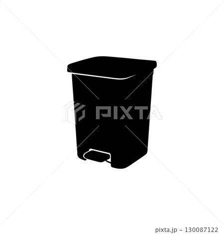trash bin silhouette icon for waste disposal and cleaning concepts trash bin silhouette icon for waste disposal and cleaning concepts 130087122