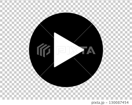 再生ボタンのアイコン　モノトーン 130087454