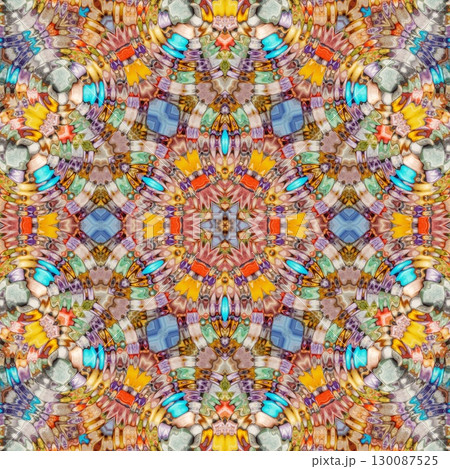 Decorative illustration design with gradient shapes. Artistic crypto art for wallpaper, wrapper, banner, web, flyer, brochure, poster, digital paper, etc. NFT non fungible token as collectible assets 130087525