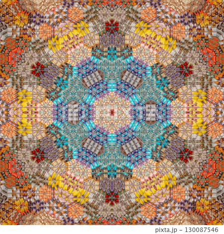 Decorative illustration design with gradient shapes. Artistic crypto art for wallpaper, wrapper, banner, web, flyer, brochure, poster, digital paper, etc. NFT non fungible token as collectible assets 130087546