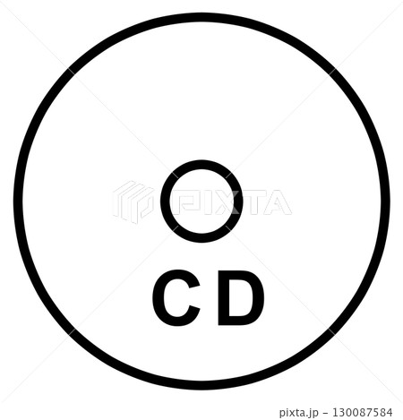 CDの線画イラスト　ストレージデバイス アイコン 130087584