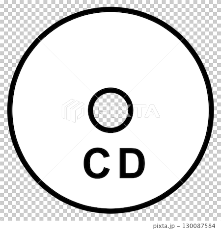CDの線画イラスト　ストレージデバイス アイコン 130087584