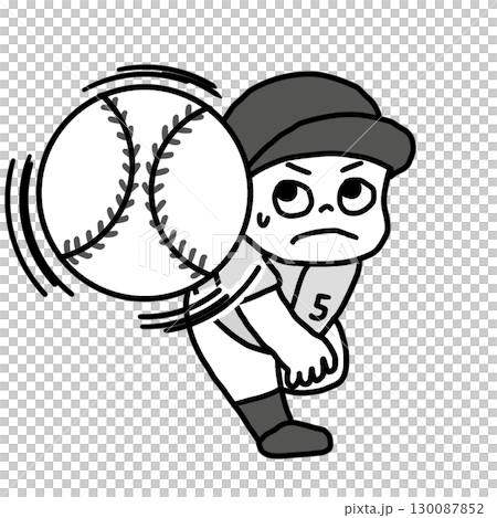 野球のボールを投げた少年 130087852