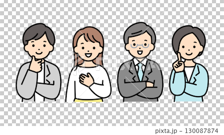 啟發男性和女性辦公室職員上半身的人 130087874