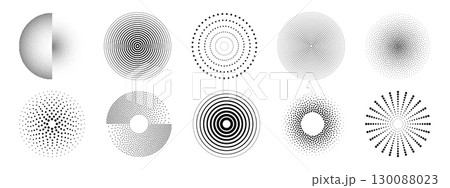 Ripple dot pattern circles with halftone gradients 130088023