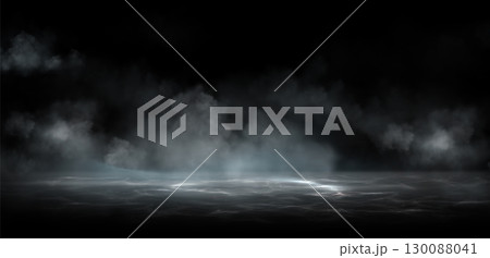 Smoke fog atmosphere with water reflections Smoke fog atmosphere with water reflections 130088041