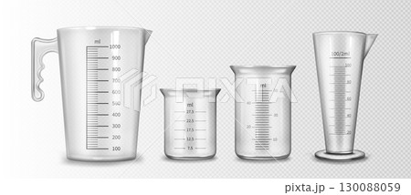 Measuring cup set with 3d plastic beakers 130088059
